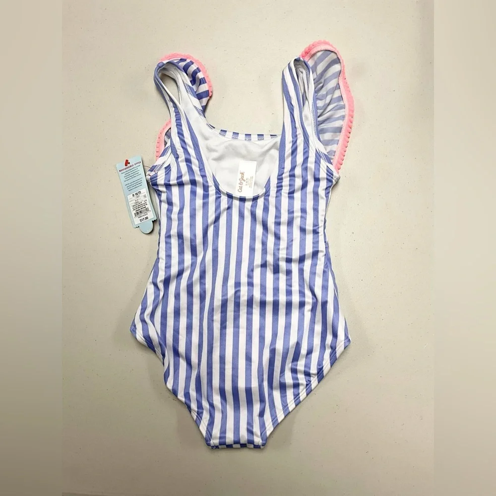 Cat & Jack Blue and White Striped Kids Swimsuit